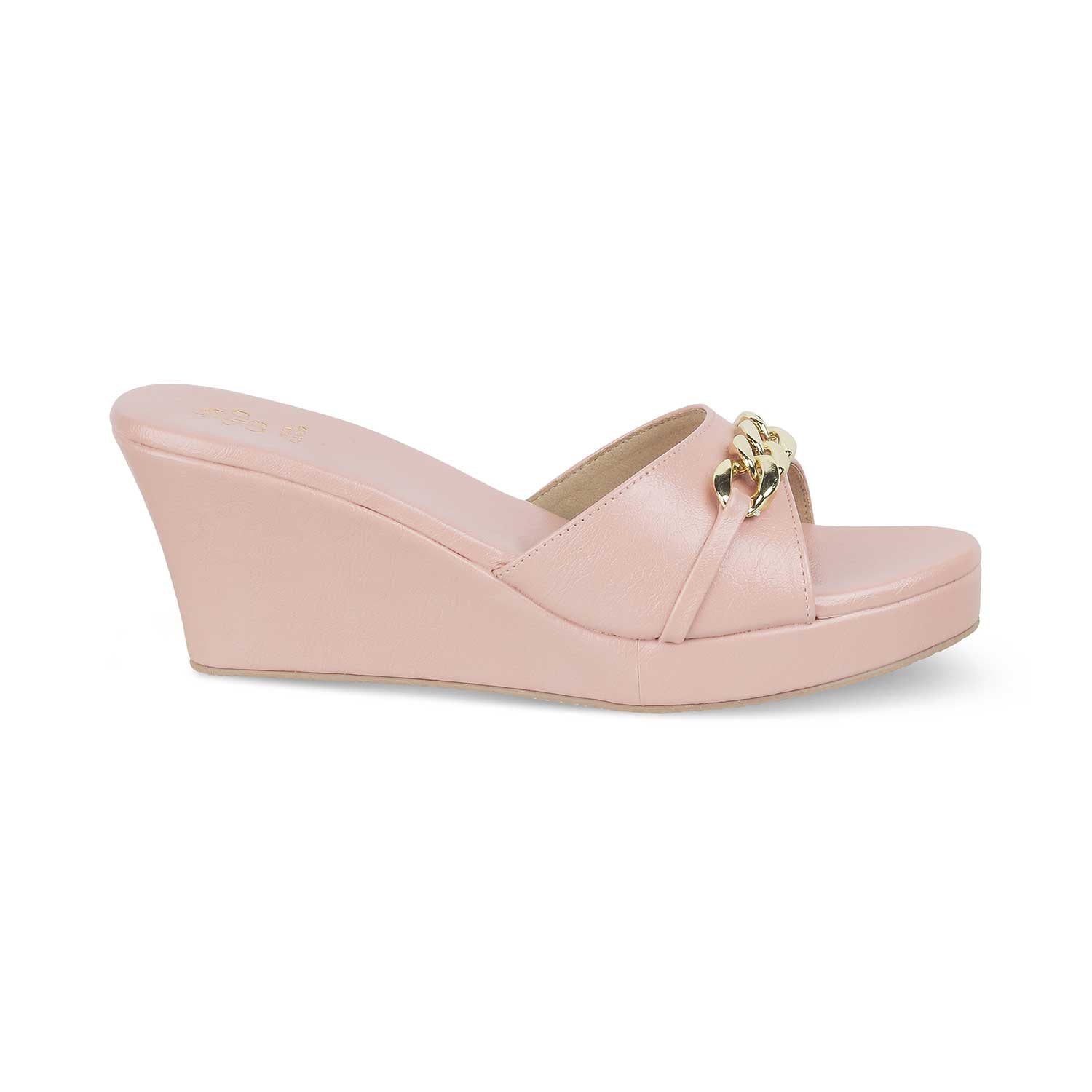 Tresmode-The Chain Pink Women's Dress Wedge Sandals Tresmode-Tresmode