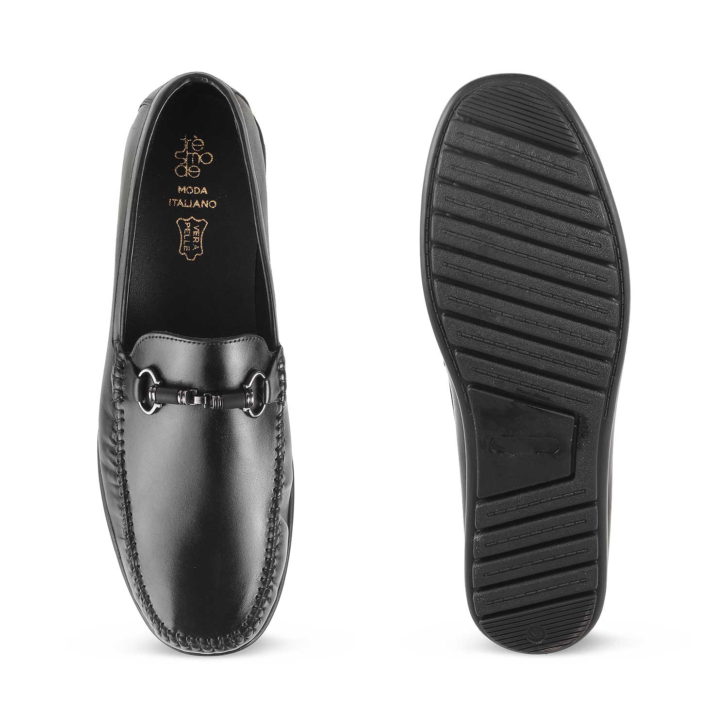 Tresmode-The Freccia Black Men's Leather Driving Loafers Tresmode-Tresmode