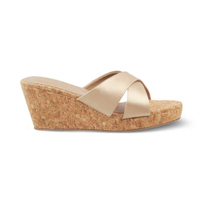 Tresmode-The Lyon Champagne Women's Dress Wedge Sandals Tresmode-Tresmode