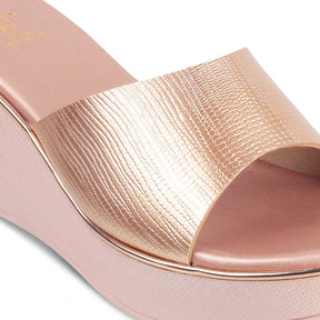 Tresmode-The Sanle Champagne Women's Dress Wedge Sandals Tresmode-Tresmode