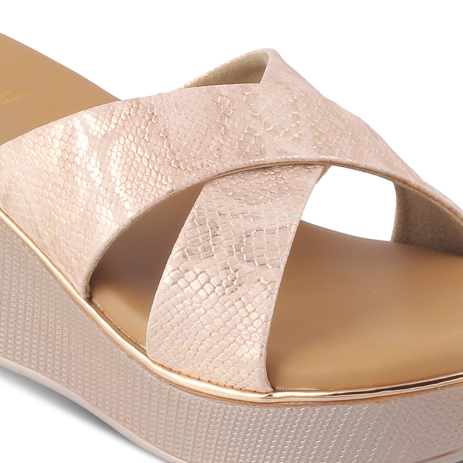 Tresmode-The Savvy Champagne Women's Dress Wedge Sandals Tresmode-Tresmode