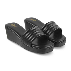 Tresmode-The Skyler Black Women's Casual Wedge Heel Sandals Tresmode-Tresmode