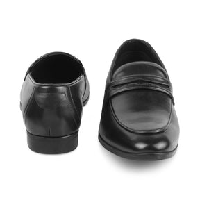 Tresmode-The Toslip Black Men's Leather Penny Loafers Tresmode-Tresmode