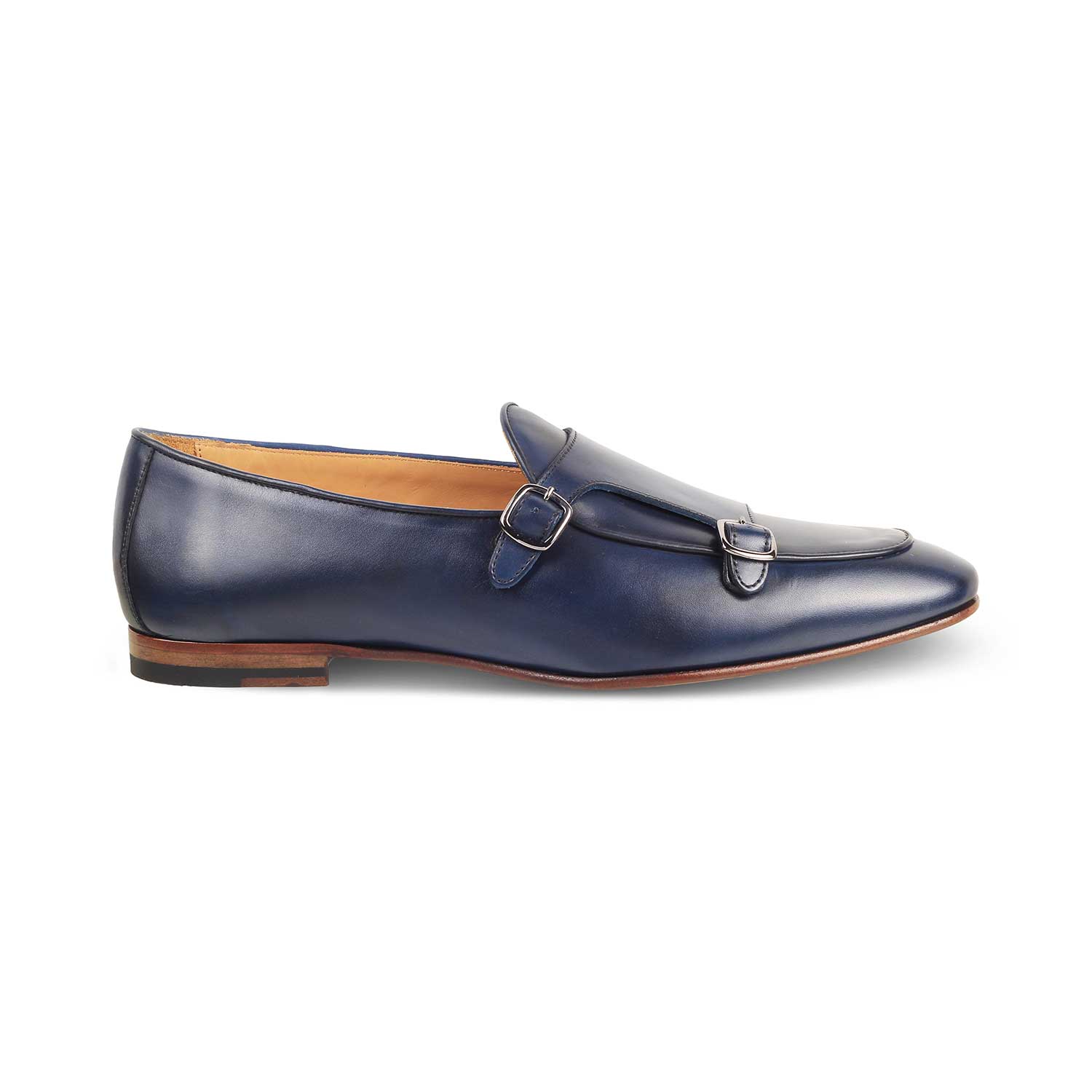 Tresmode-The Tropee Blue Men's Handcrafted Double Monk Shoes Tresmode-Tresmode