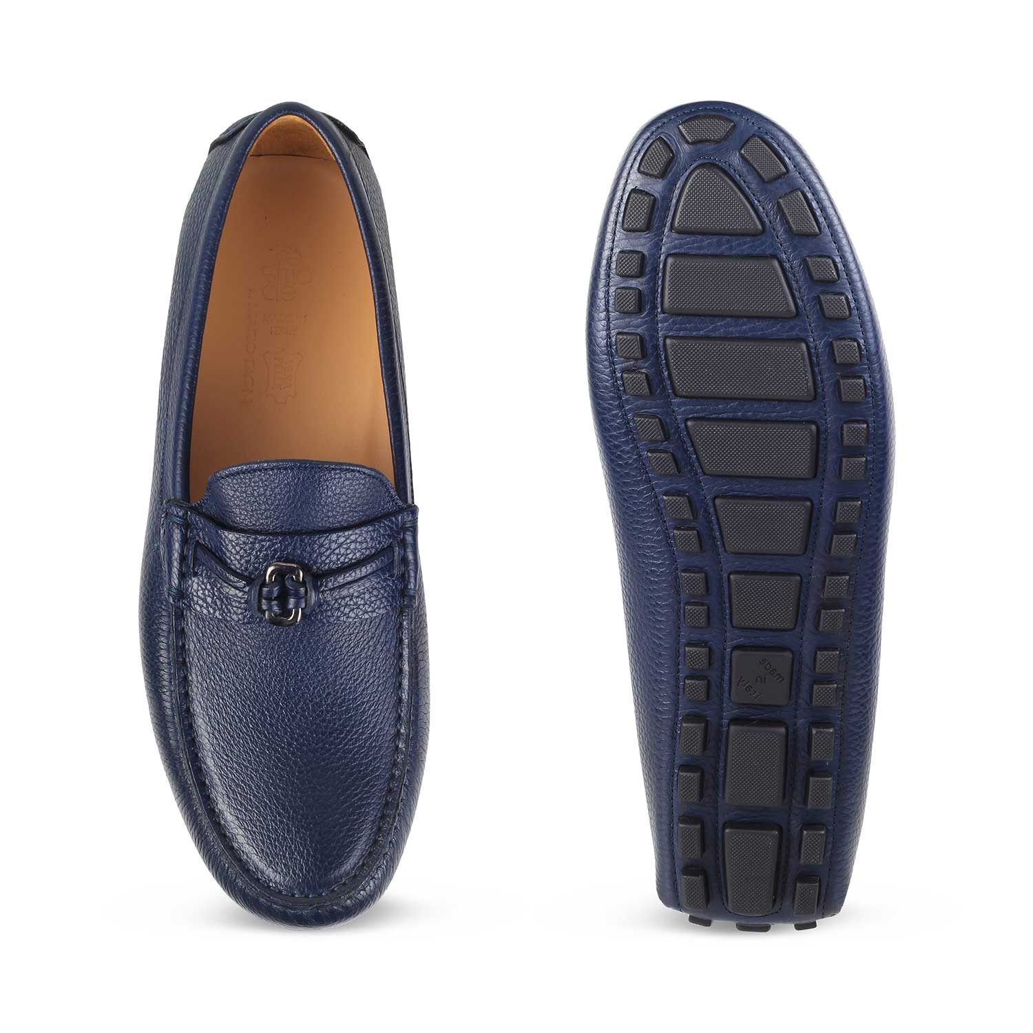 Tresmode-The Yacht Blue Men's Handcrafted Leather Driving Loafers Tresmode-Tresmode