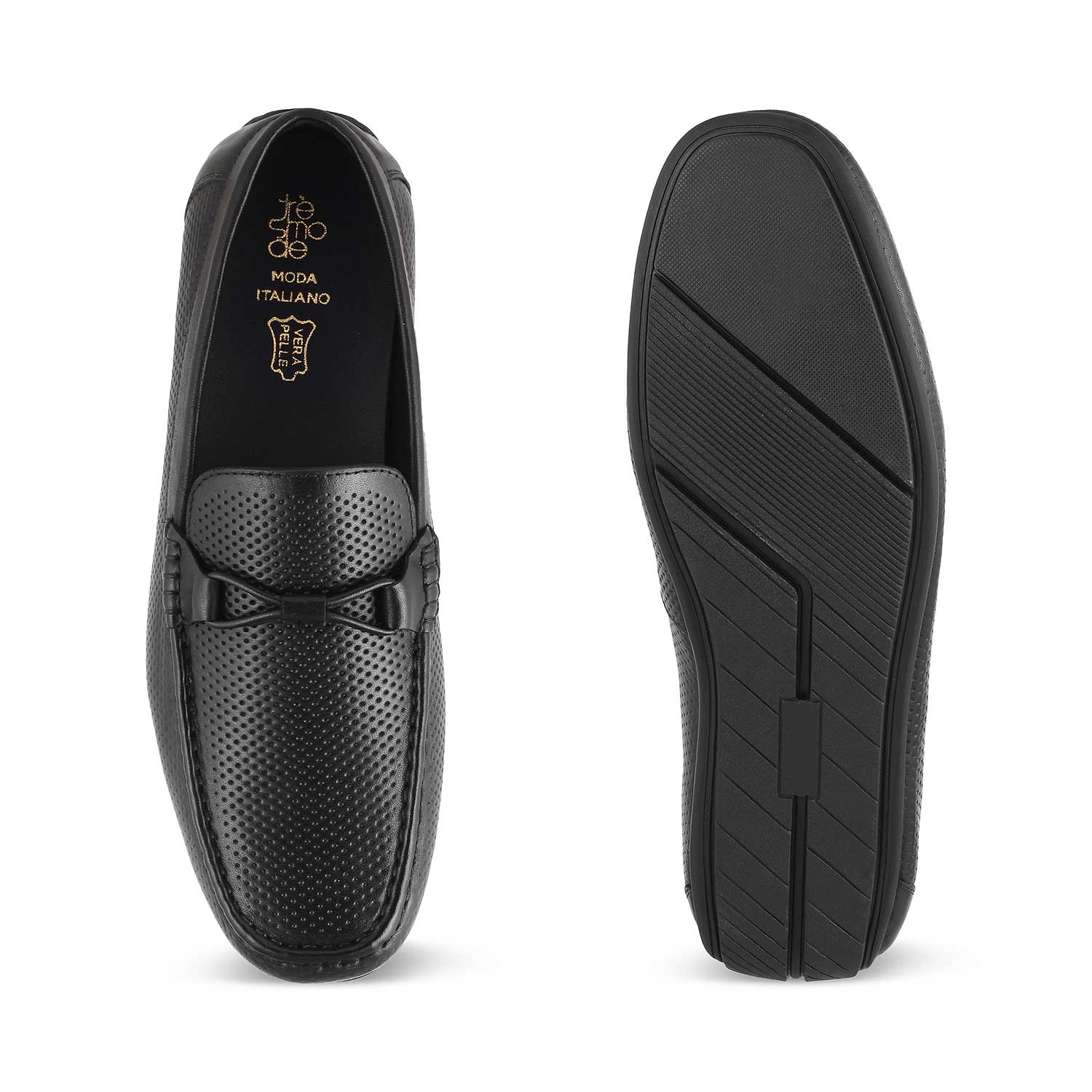 Tresmode-The Yoti Black Men's Leather Driving Loafers Tresmode-Tresmode