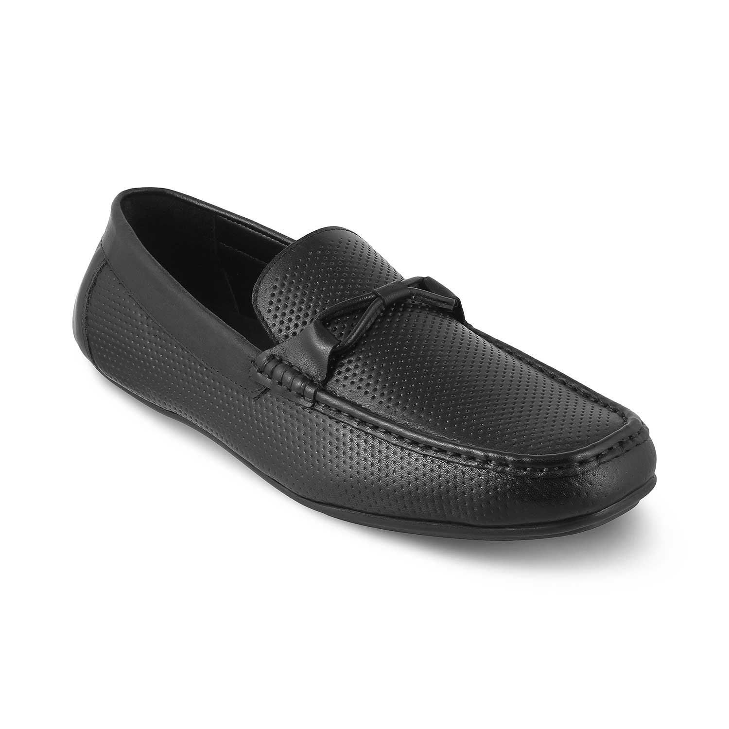 Tresmode-The Yoti Black Men's Leather Driving Loafers Tresmode-Tresmode