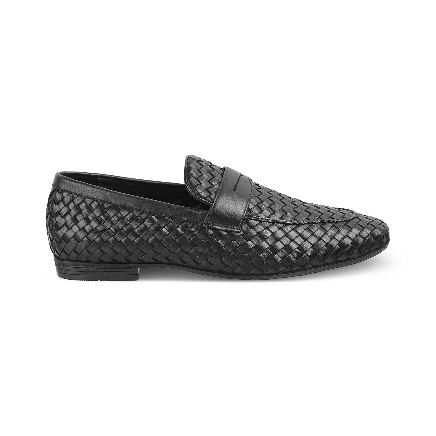 Nokiv Black Men's Leather Loafers Online at Tresmode.com