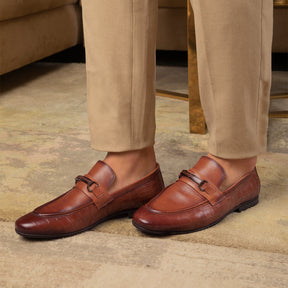 Tresmode-The England Tan Men's Leather Loafers Tresmode-Tresmode