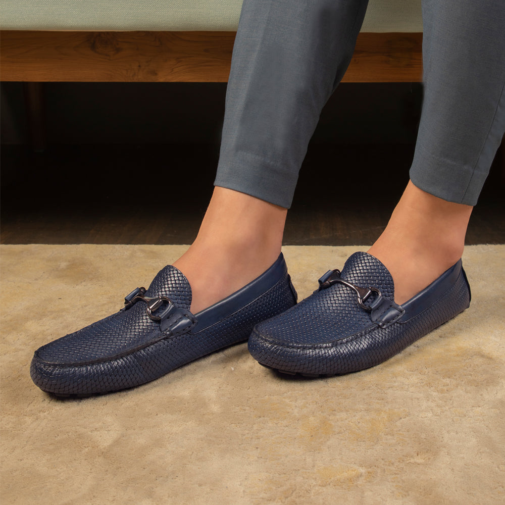 Tresmode-The Monaco-2 Blue Men's Handcrafted Leather Driving Loafers Tresmode-Tresmode