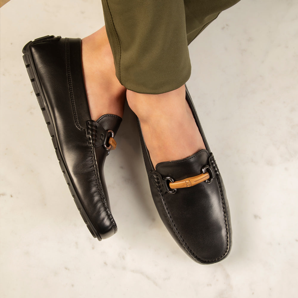 Tresmode-The Prodo Black Men's Handcrafted Leather Driving Loafers Tresmode-Tresmode
