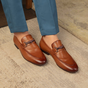 The Regamo - Men's Leather Tan Loafers