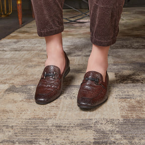 The Crint Tan Men's Leather Loafers Online at Tresmode.com