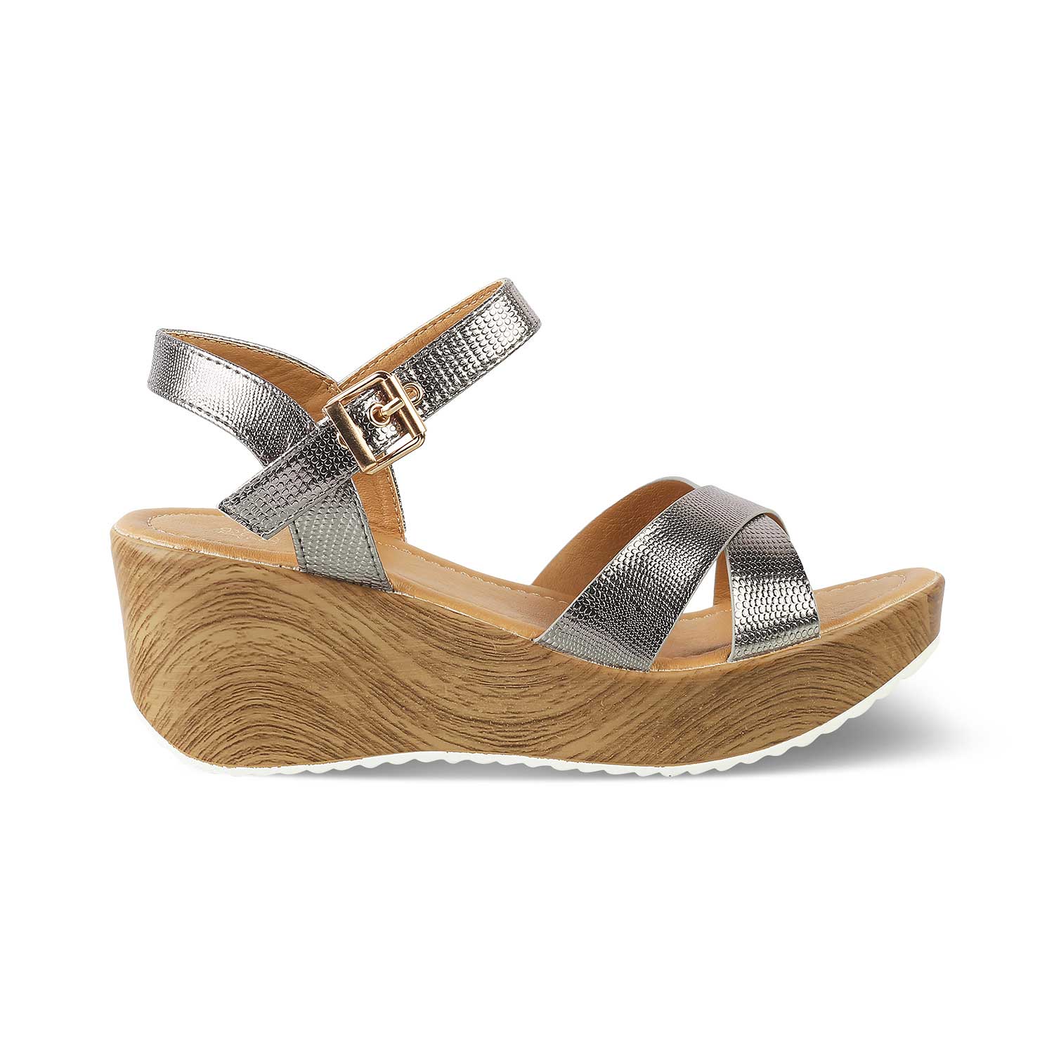Hungary Pewter Women Wedge Sandals Online at Tresmode
