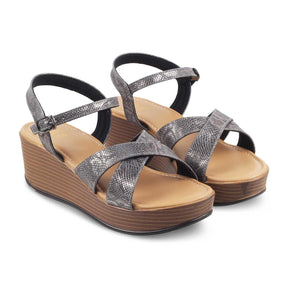 The Avignon Pewter Women's Dress Wedge Sandals Tresmode - Tresmode