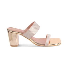 The Babilos Champagne Women's Dress Block Heel Sandals - Tresmode