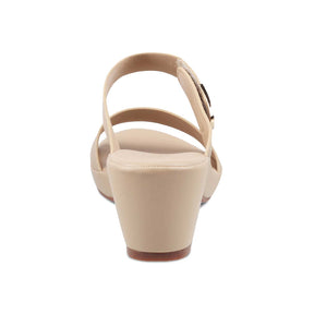 The Baza Beige Women's Casual Block Heel Sandals Tresmode - Tresmode