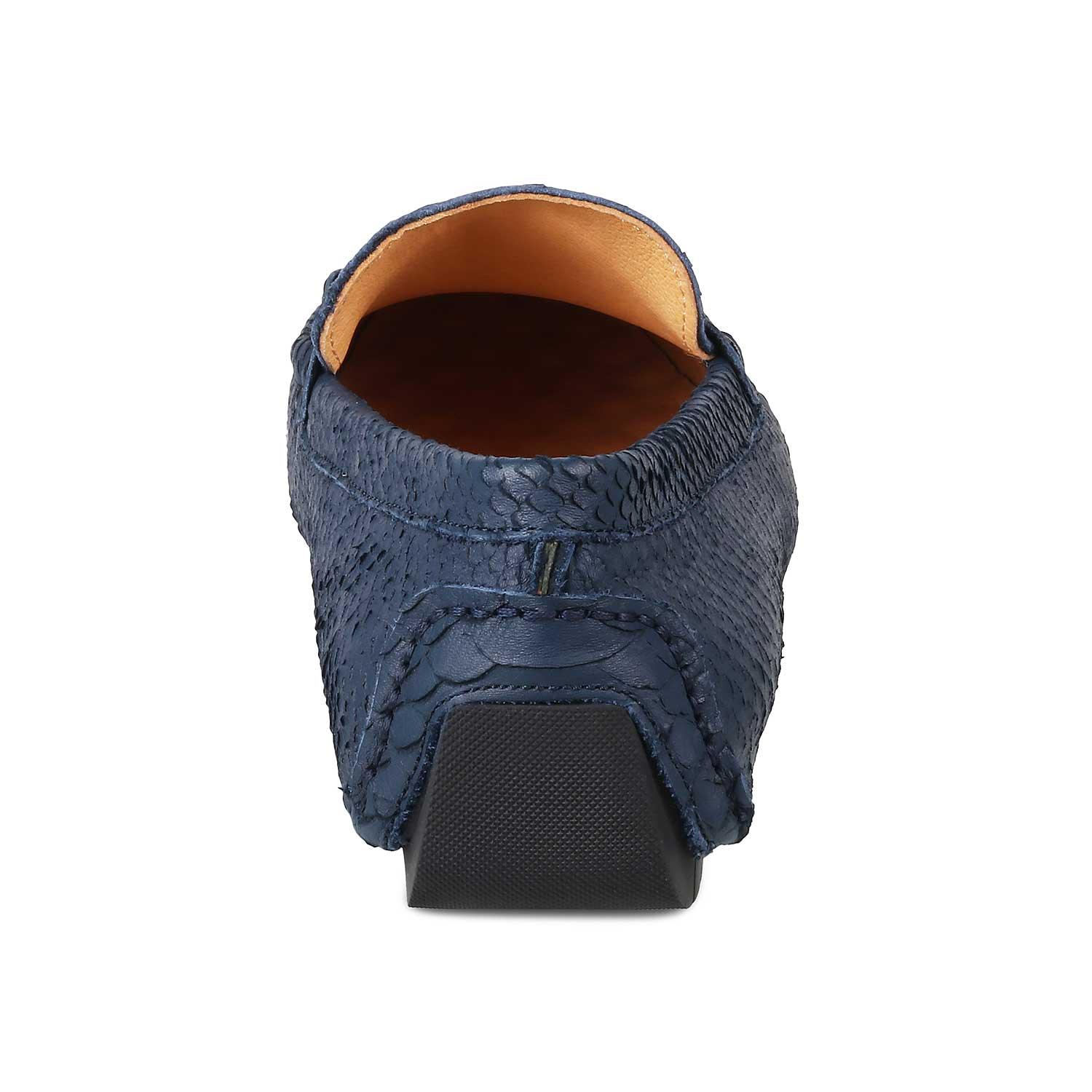 The Billion Blue Men's Leather Driving Loafers Tresmode - Tresmode