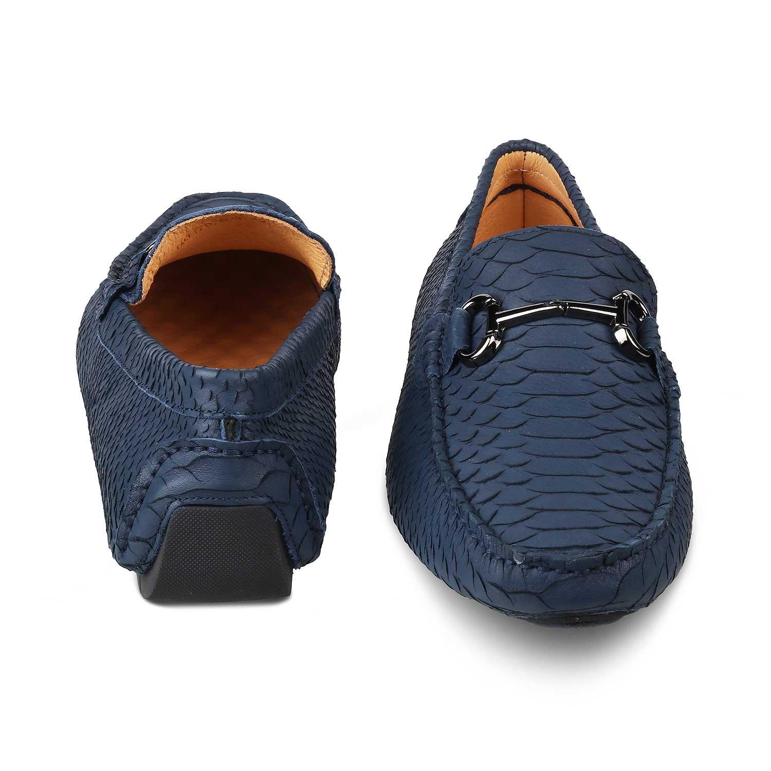 The Billion Blue Men's Leather Driving Loafers Tresmode - Tresmode