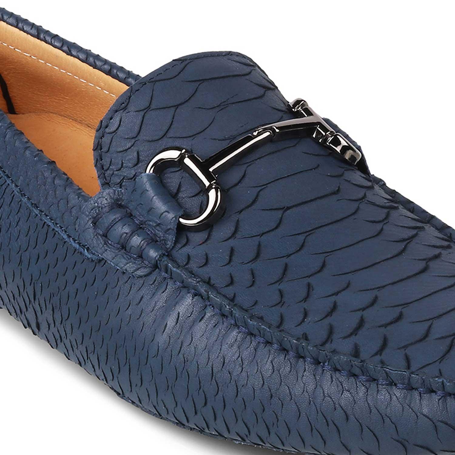 The Billion Blue Men's Leather Driving Loafers Tresmode - Tresmode