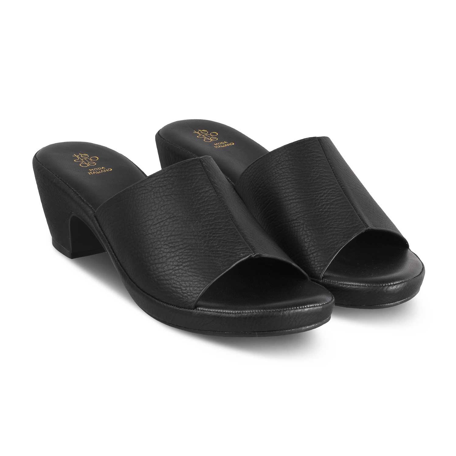 The Brixy Black Women's Casual Block Heel Sandals Tresmode - Tresmode