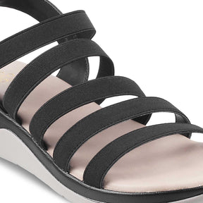 The Cab Black Women's Casual Wedge Sandals Tresmode - Tresmode