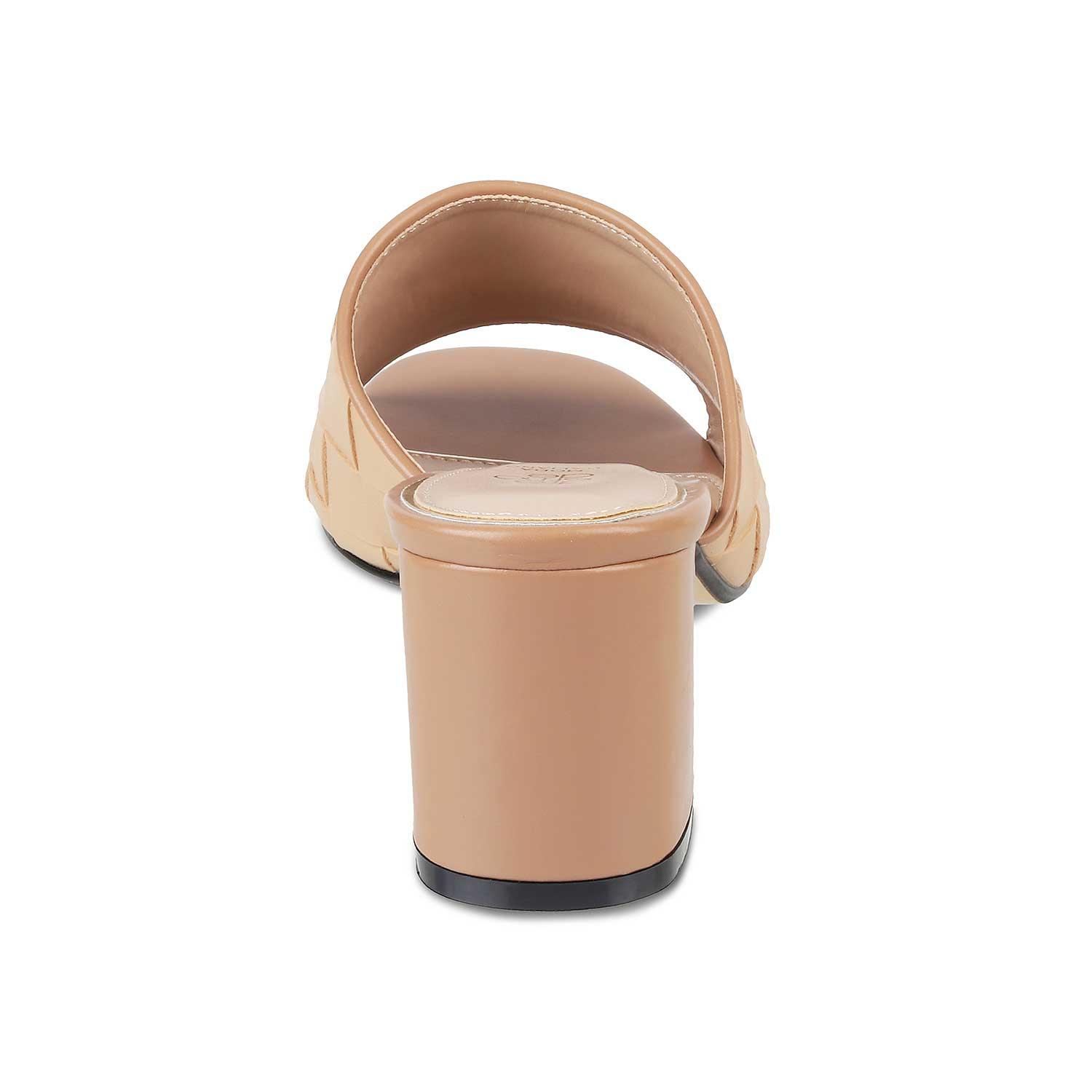 The Cardish Beige Women's Dress Block Heel Sandals Tresmode - Tresmode