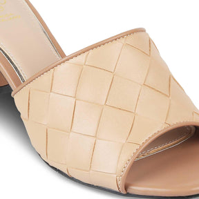 The Cardish Beige Women's Dress Block Heel Sandals Tresmode - Tresmode