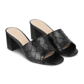 The Cardish Black Women's Dress Block Heel Sandals Tresmode - Tresmode