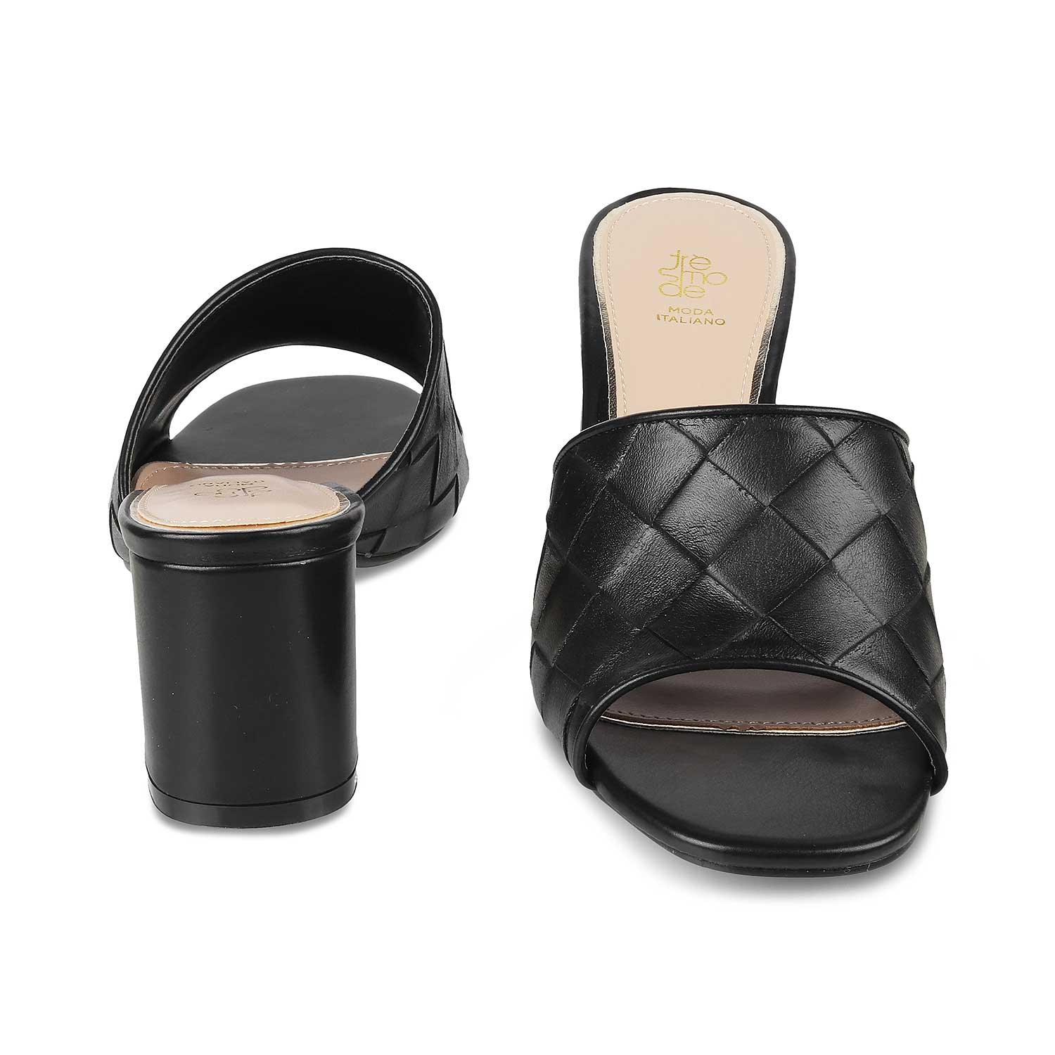 The Cardish Black Women's Dress Block Heel Sandals Tresmode - Tresmode