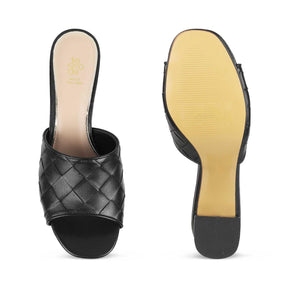 The Cardish Black Women's Dress Block Heel Sandals Tresmode - Tresmode