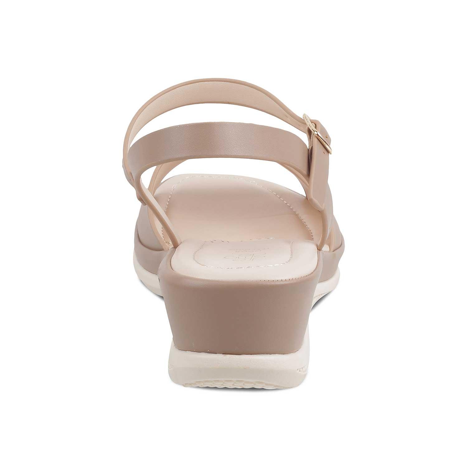 The Clej Beige Women's Casual Wedge Sandals Tresmode - Tresmode