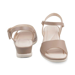 The Clej Beige Women's Casual Wedge Sandals Tresmode - Tresmode