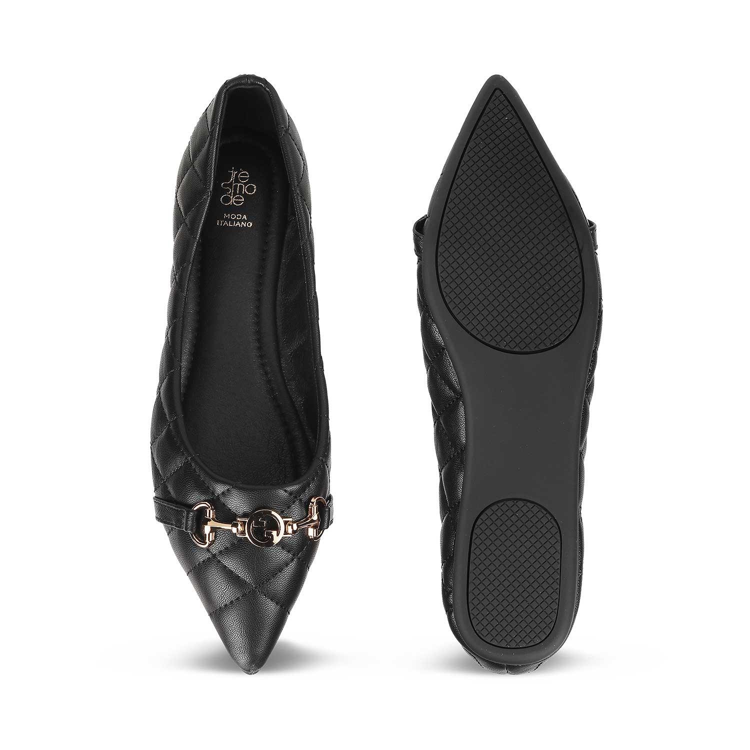 The Delta Black Women's Dress Ballerinas Flats - Tresmode