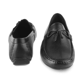 The Otie Black Men's Leather Loafers - Tresmode