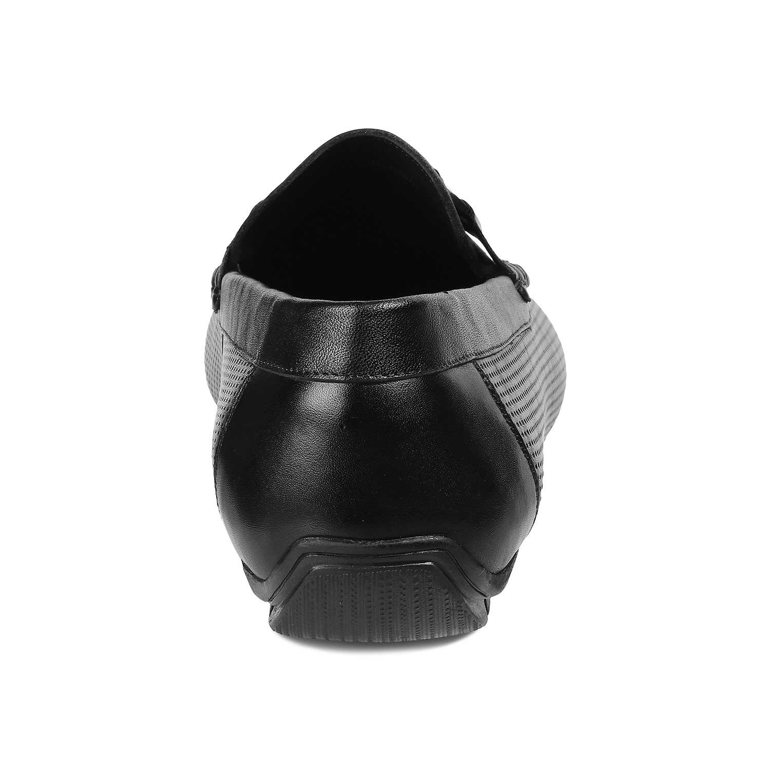 The Otterdam Black Men's Leather Driving Loafers - Tresmode