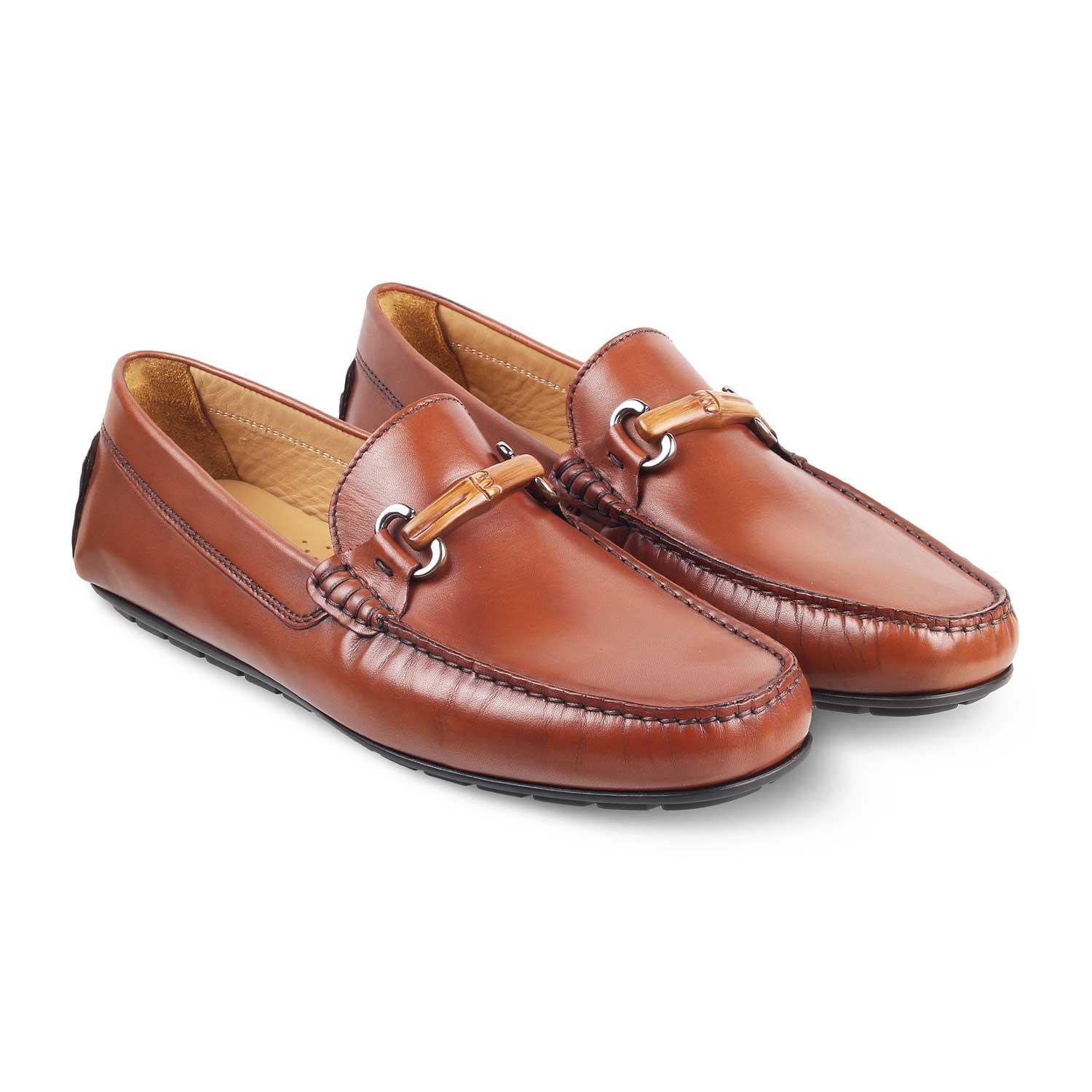 The Prodo Brown Men's Handcrafted Leather Driving Loafers Tresmode - Tresmode