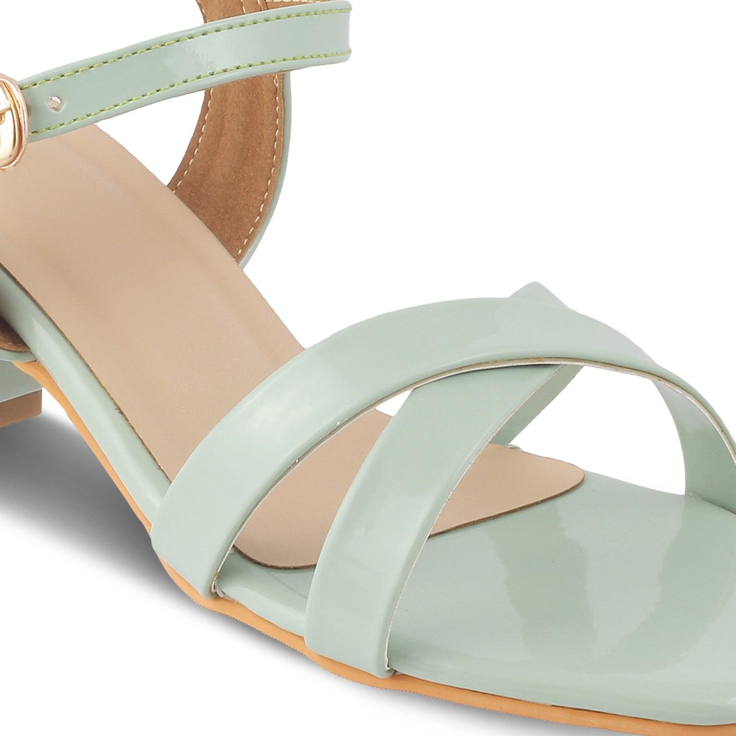 The Rochelle Green Women's Dress Block Heel Sandals Tresmode 36 The Rochelle Green Women's Dress Block Heel Sandals Tresmode 36