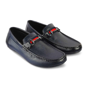 The Rottervam Navy Mens Driving Leather Loafer - Tresmode