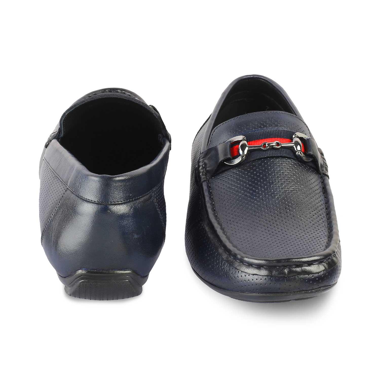 The Rottervam Navy Mens Driving Leather Loafer - Tresmode