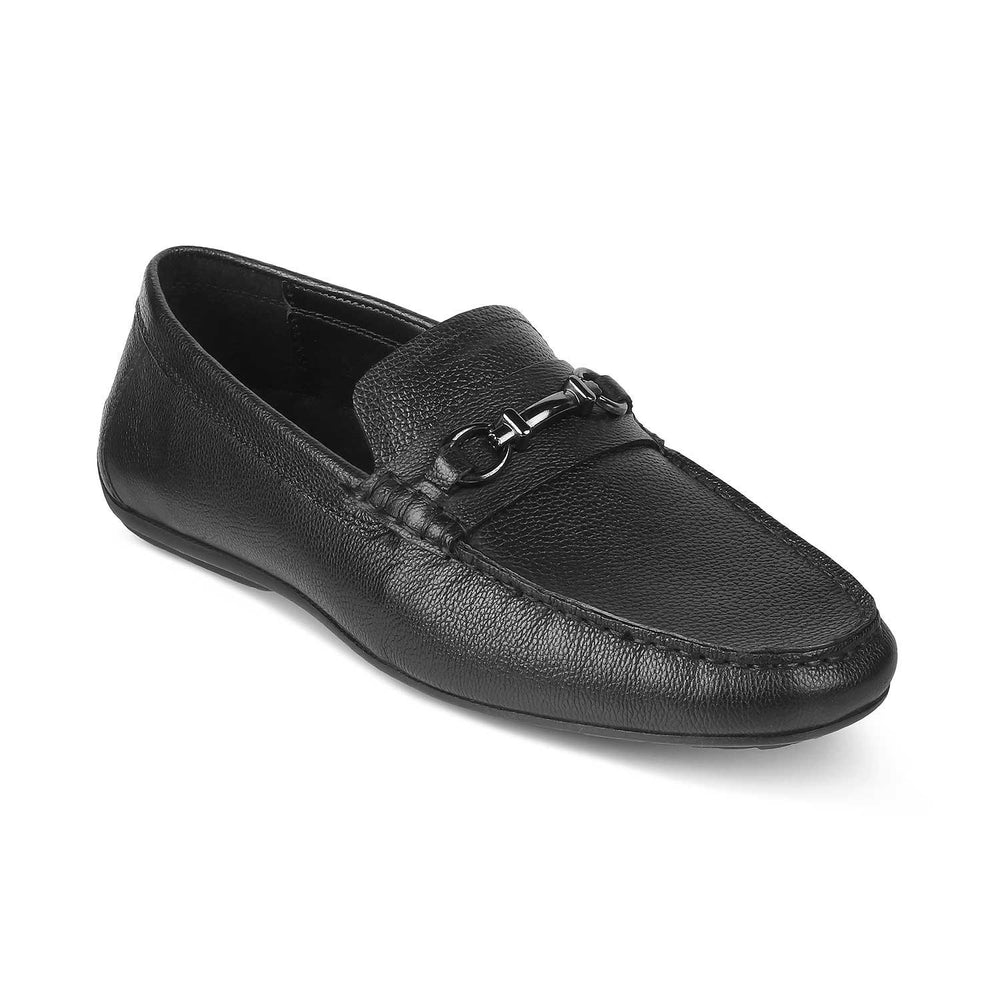 The Yolof Black Men's Leather Loafers Tresmode