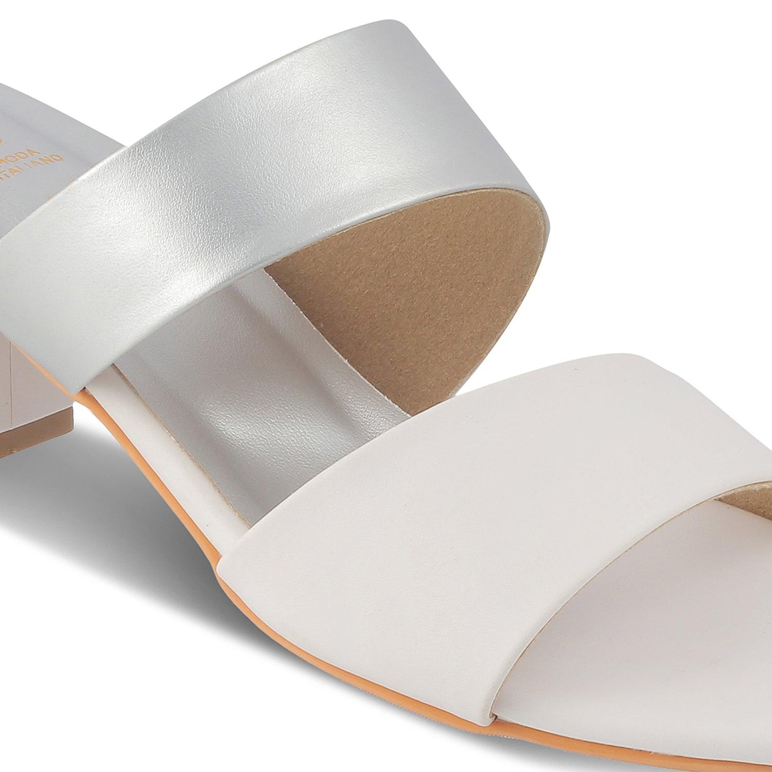 The Satania Silver Women's Dress Block Heel Sandals Tresmode - Tresmode