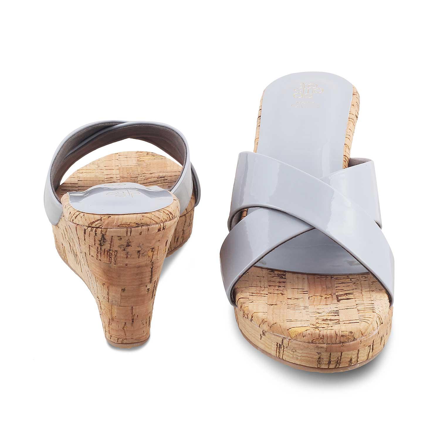 Buy Simmy Grey Womens Wedge Sandals Online