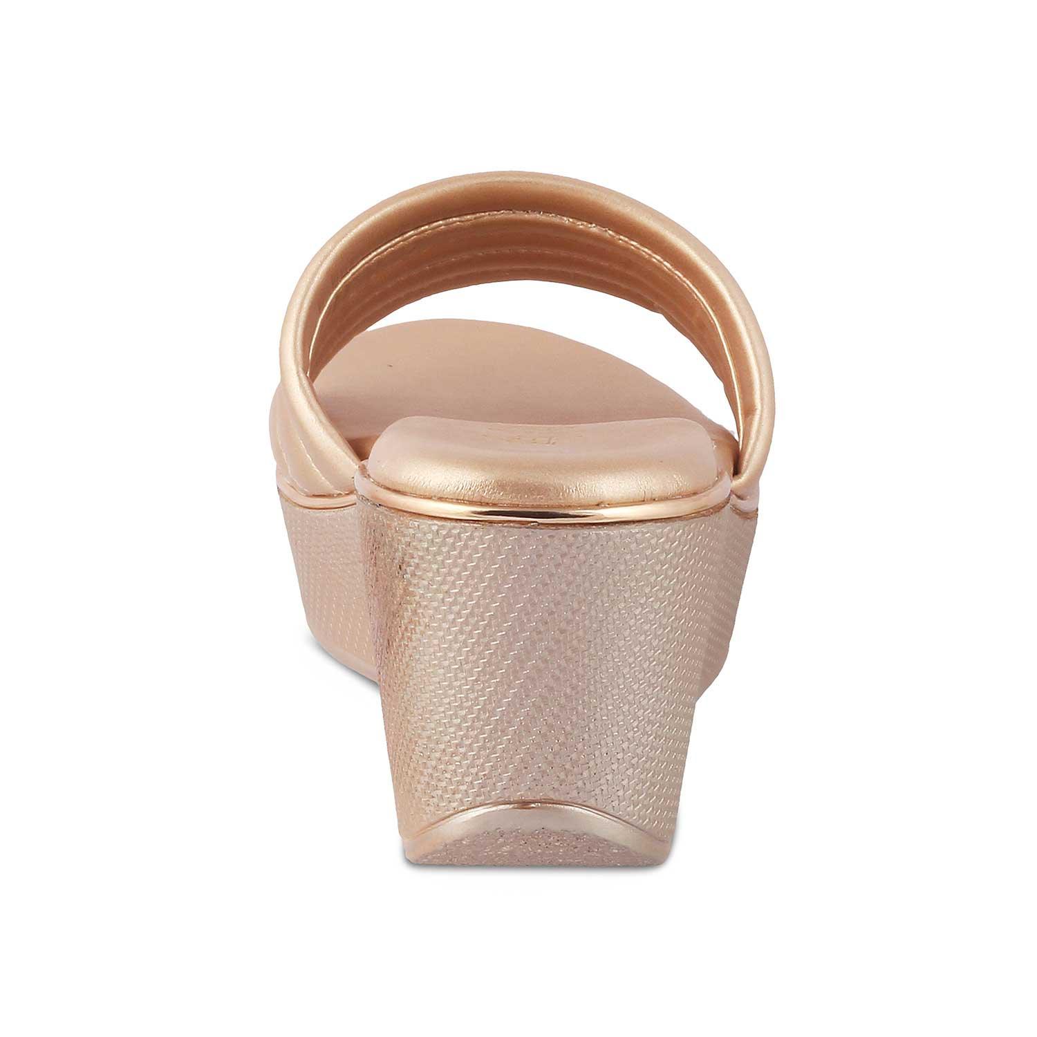 The Skledge Champagne Women's Dress Wedge Sandals Tresmode - Tresmode