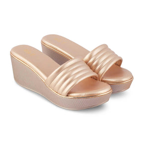 The Skledge Champagne Women's Dress Wedge Sandals Tresmode - Tresmode