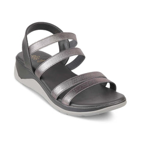 The Soni Pewter Women's Casual Wedge Sandals Tresmode - Tresmode