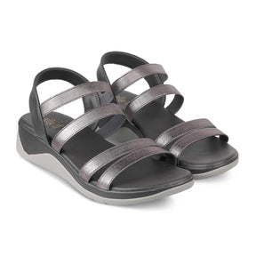 The Soni Pewter Women's Casual Wedge Sandals Tresmode - Tresmode