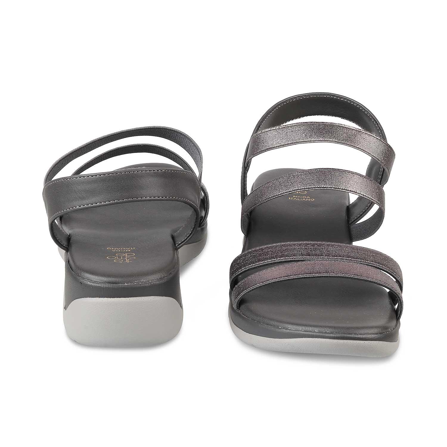 The Soni Pewter Women's Casual Wedge Sandals Tresmode - Tresmode