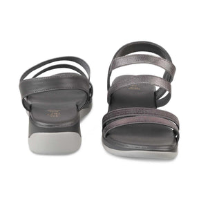 The Soni Pewter Women's Casual Wedge Sandals Tresmode - Tresmode