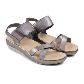 The South Pewter Women's Casual Wedge Sandals Tresmode - Tresmode